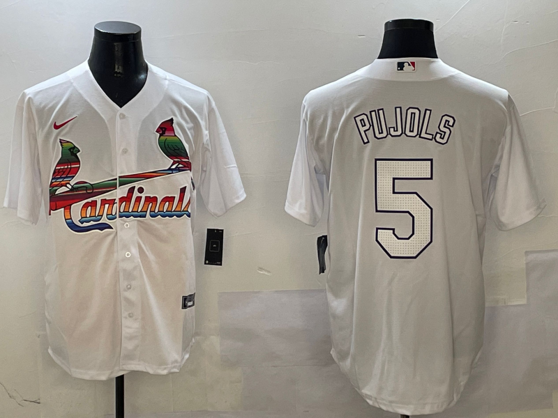 Men's St. Louis Cardinals Albert Pujols #5 White Jersey